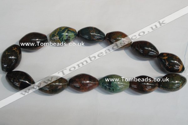 CDS256 15.5 inches 20*30mm rice dyed serpentine jasper beads