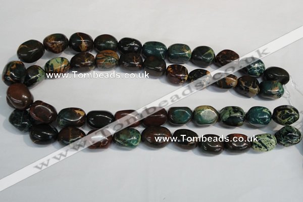 CDS258 15.5 inches 12*17mm nuggets dyed serpentine jasper beads