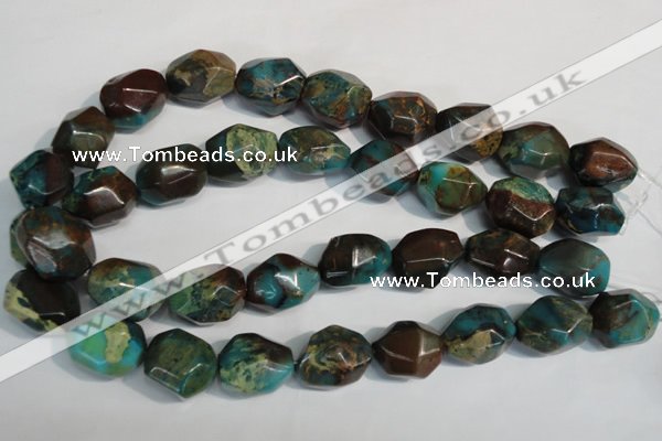 CDS260 15.5 inches 18*23mm faceted nuggets dyed serpentine jasper beads