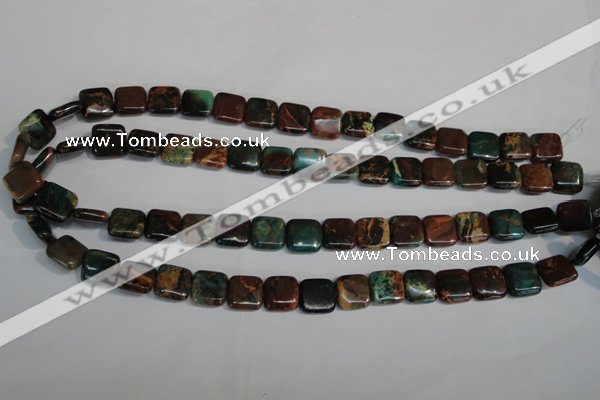 CDS262 15.5 inches 12*12mm square dyed serpentine jasper beads