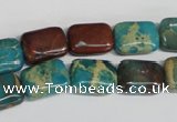 CDS264 15.5 inches 10*14mm rectangle dyed serpentine jasper beads