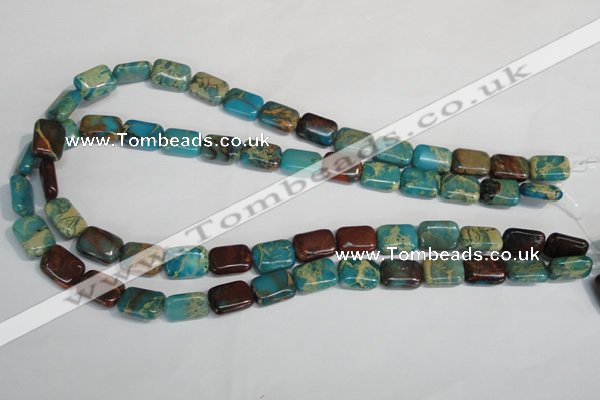 CDS264 15.5 inches 10*14mm rectangle dyed serpentine jasper beads