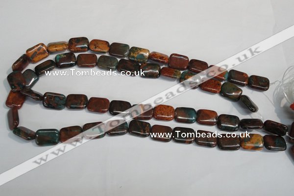 CDS265 15.5 inches 12*16mm rectangle dyed serpentine jasper beads