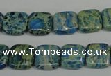 CDS270 15.5 inches 12*12mm square dyed serpentine jasper beads