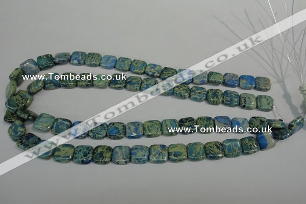 CDS270 15.5 inches 12*12mm square dyed serpentine jasper beads