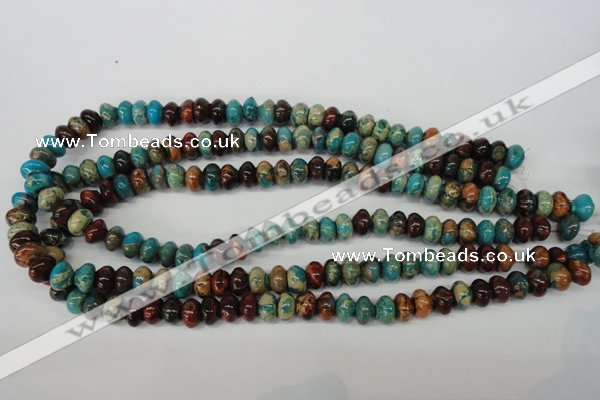 CDS30 15.5 inches 6*10mm rondelle dyed serpentine jasper beads