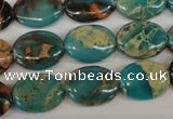 CDS35 15.5 inches 12*16mm oval dyed serpentine jasper beads