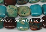 CDS39 15.5 inches 14*14mm square dyed serpentine jasper beads