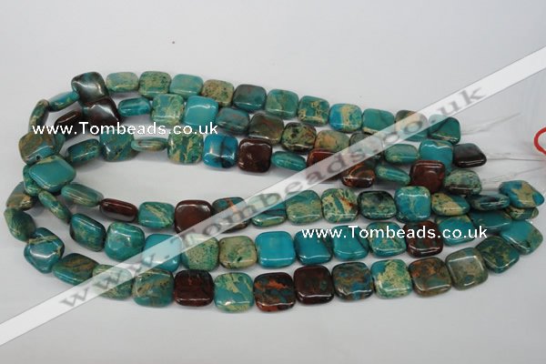 CDS39 15.5 inches 14*14mm square dyed serpentine jasper beads