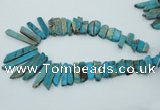 CDS500 Top drilled 8*20mm - 10*55mm sticks serpentine jasper beads