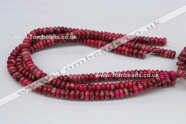 CDT07 15.5 inches 5*10mm rondelle dyed aqua terra jasper beads