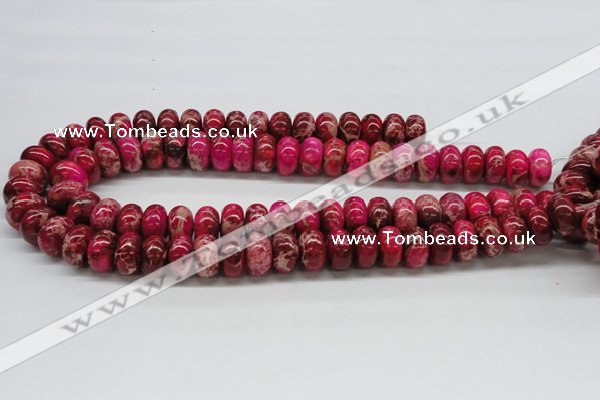 CDT08 15.5 inches 10*16mm rondelle dyed aqua terra jasper beads
