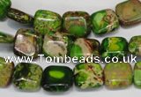 CDT120 15.5 inches 10*10mm square dyed aqua terra jasper beads