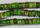 CDT138 15.5 inches 4*8mm heishi dyed aqua terra jasper beads