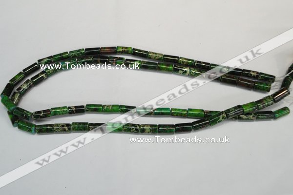 CDT166 15.5 inches 6*12mm tube dyed aqua terra jasper beads