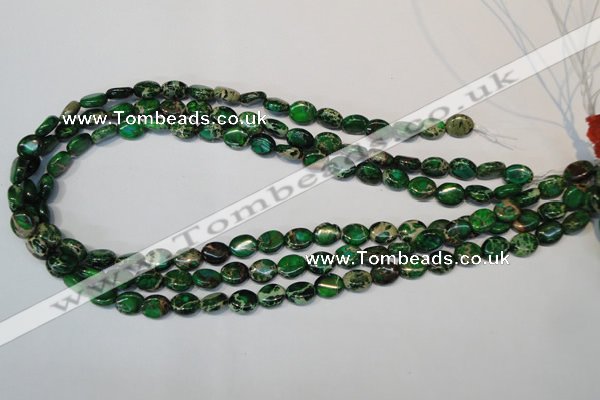 CDT179 15.5 inches 8*10mm oval dyed aqua terra jasper beads