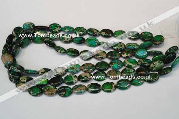 CDT181 15.5 inches 12*16mm oval dyed aqua terra jasper beads