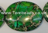 CDT189 15.5 inches 35*45mm oval dyed aqua terra jasper beads