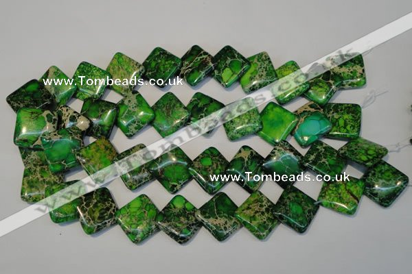 CDT207 15.5 inches 20*20mm diamond dyed aqua terra jasper beads