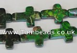 CDT209 15.5 inches 15*20mm cross dyed aqua terra jasper beads