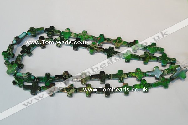 CDT209 15.5 inches 15*20mm cross dyed aqua terra jasper beads