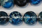 CDT222 15.5 inches 20mm round dyed aqua terra jasper beads