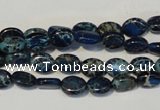 CDT233 15.5 inches 6*8mm oval dyed aqua terra jasper beads