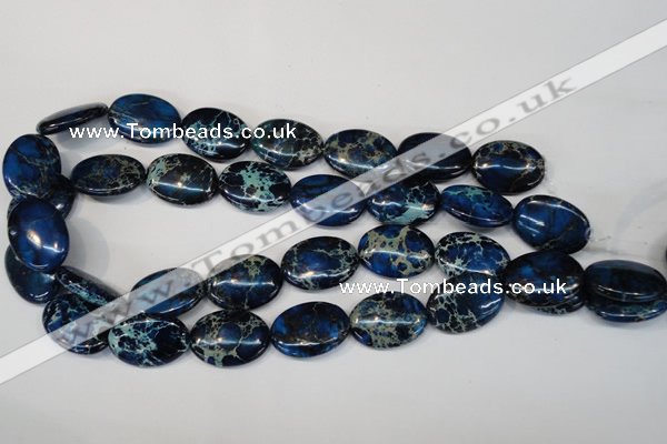 CDT236 15.5 inches 18*25mm oval dyed aqua terra jasper beads
