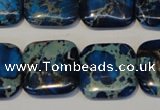 CDT241 15.5 inches 20*20mm square dyed aqua terra jasper beads