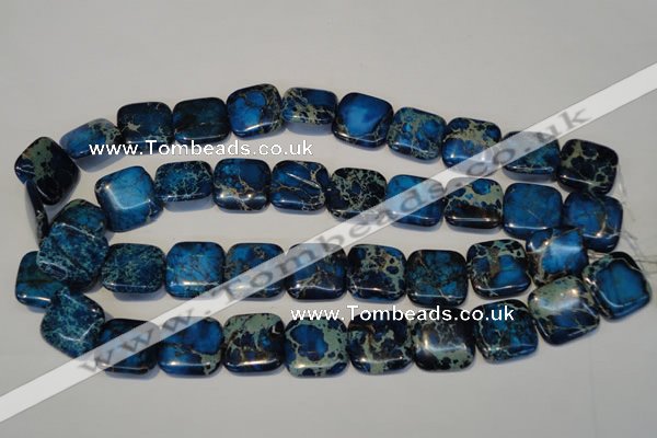 CDT241 15.5 inches 20*20mm square dyed aqua terra jasper beads