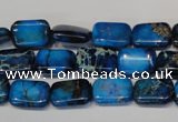 CDT244 15.5 inches 10*14mm rectangle dyed aqua terra jasper beads