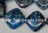 CDT252 15.5 inches 20*20mm diamond dyed aqua terra jasper beads