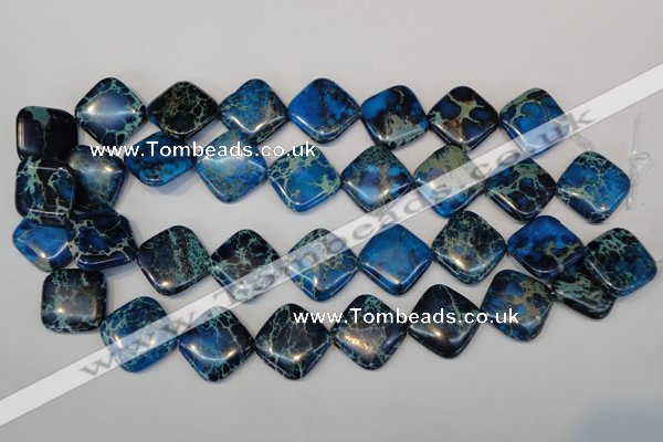 CDT252 15.5 inches 20*20mm diamond dyed aqua terra jasper beads