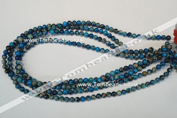 CDT265 15.5 inches 6mm round dyed aqua terra jasper beads