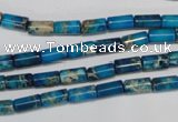 CDT278 15.5 inches 4*8mm tube dyed aqua terra jasper beads