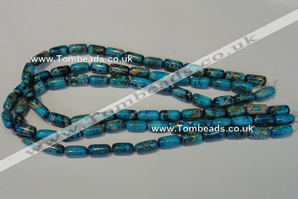 CDT285 15.5 inches 8*16mm column dyed aqua terra jasper beads
