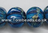 CDT297 15.5 inches 19*23mm pumpkin dyed aqua terra jasper beads