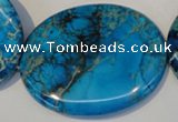 CDT321 15.5 inches 40*50mm oval dyed aqua terra jasper beads