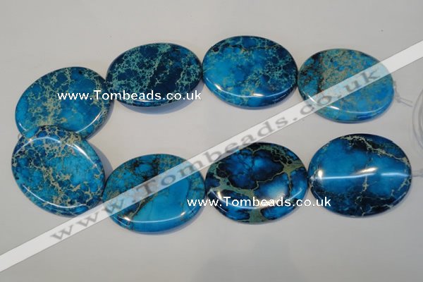 CDT321 15.5 inches 40*50mm oval dyed aqua terra jasper beads