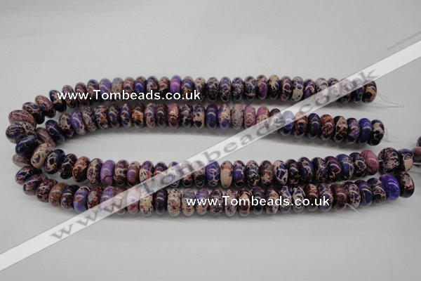 CDT373 15.5 inches 7*14mm rondelle dyed aqua terra jasper beads