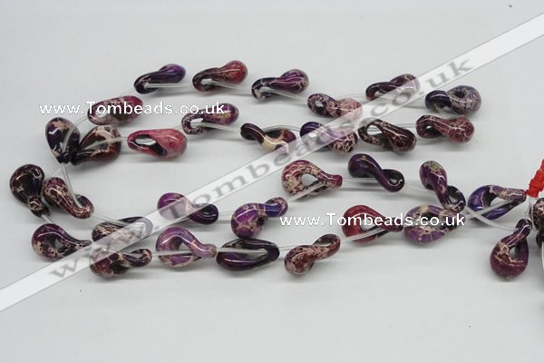 CDT42 15.5 inches 15*24mm petal shaped dyed aqua terra jasper beads