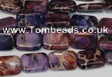 CDT435 15.5 inches 10*14mm rectangle dyed aqua terra jasper beads