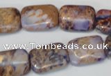 CDT437 15.5 inches 13*18mm rectangle dyed aqua terra jasper beads