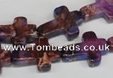 CDT450 15.5 inches 15*20mm cross dyed aqua terra jasper beads