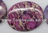 CDT470 15.5 inches 40*50mm oval dyed aqua terra jasper beads