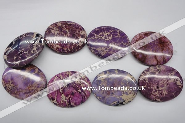 CDT470 15.5 inches 40*50mm oval dyed aqua terra jasper beads