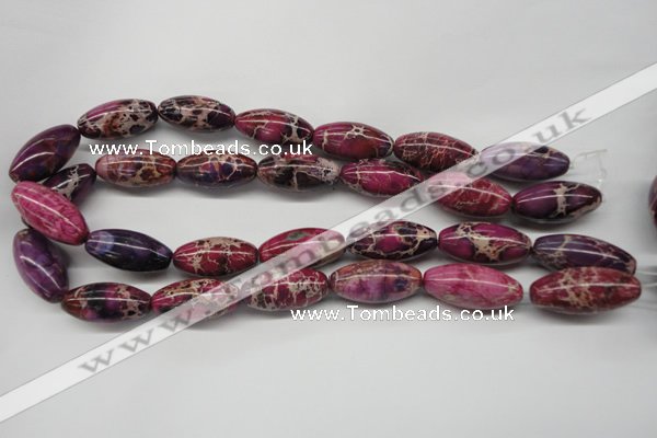 CDT484 15.5 inches 15*30mm rice dyed aqua terra jasper beads