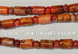 CDT505 15.5 inches 3*6mm rondelle & 6*9mm tube dyed aqua terra jasper beads