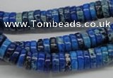 CDT51 15.5 inches 3*10mm coin dyed aqua terra jasper beads