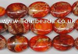 CDT531 15.5 inches 12*16mm oval dyed aqua terra jasper beads